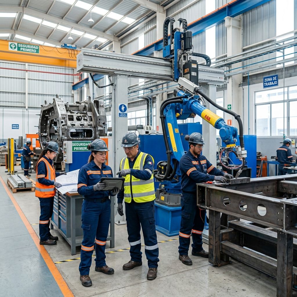 Equipo de trabajo Suramericana en planta industrial